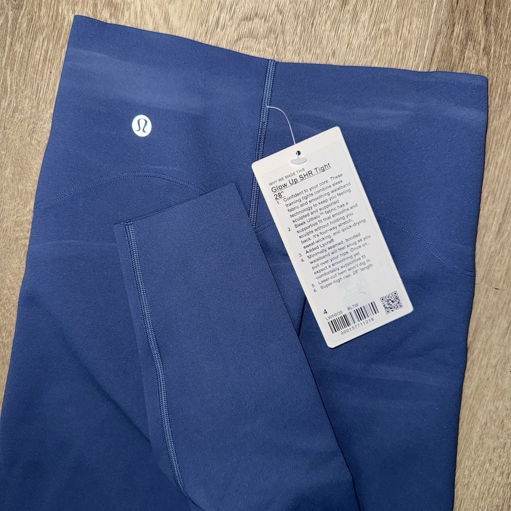 NEW Lululemon Glow Up Super High Rise Pant 28" Size 4 Blue Leggings SHR Tight